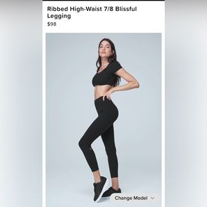 Alo ribbed high waits 7/8 blissful leggings